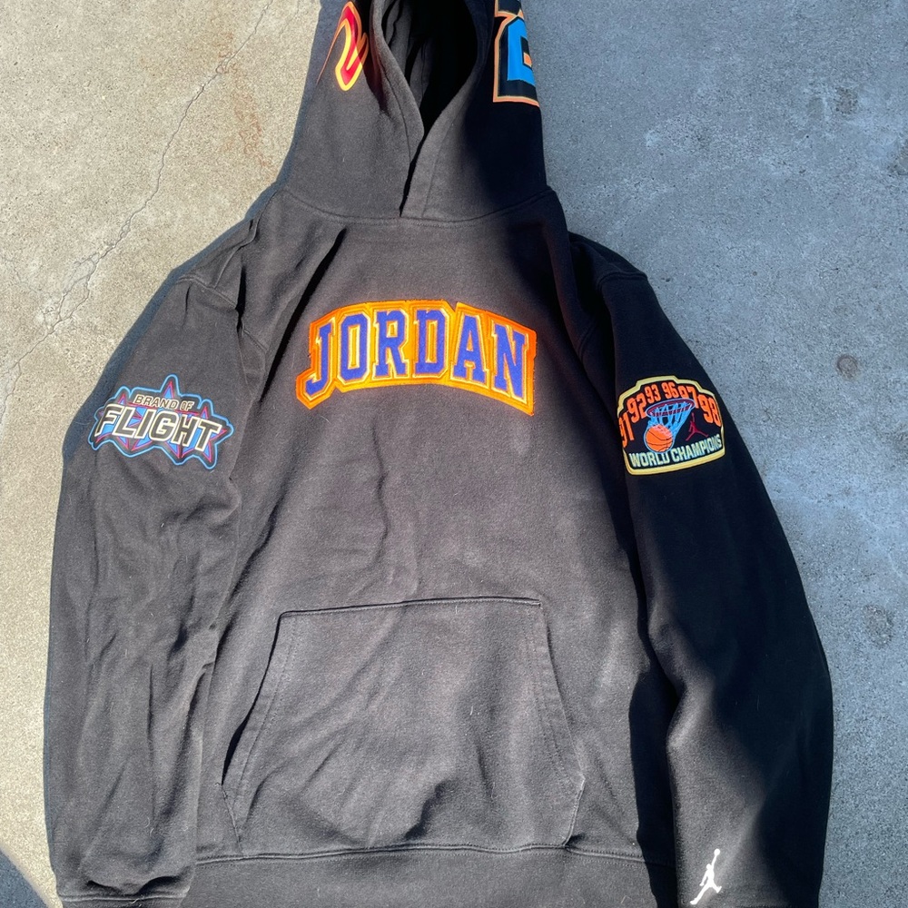 Jordan Black Hoodie with Red Logo